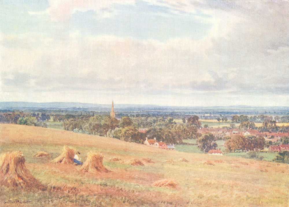 Princes Risborough, Buckinghamshire by Sutton Palmer 1920 old antique print